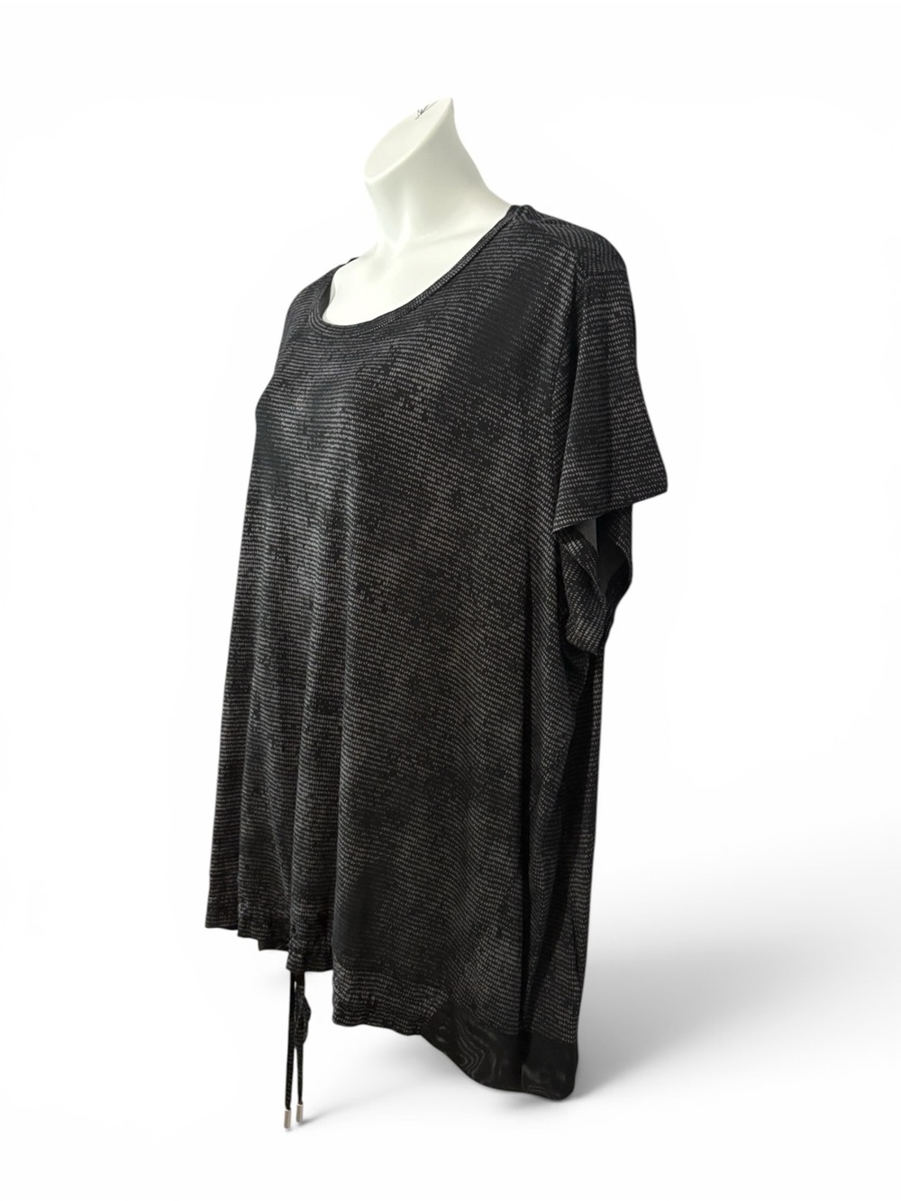 Active Zone Penningtons, 4X Plus Size, Activewear Top Black Drawstring Hem - Picture 6 of 10